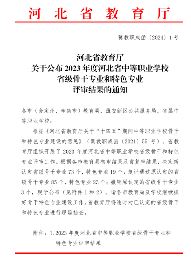 石家莊天使護士學校護理專業(yè)被河北省教育廳評定為省級骨干專業(yè)